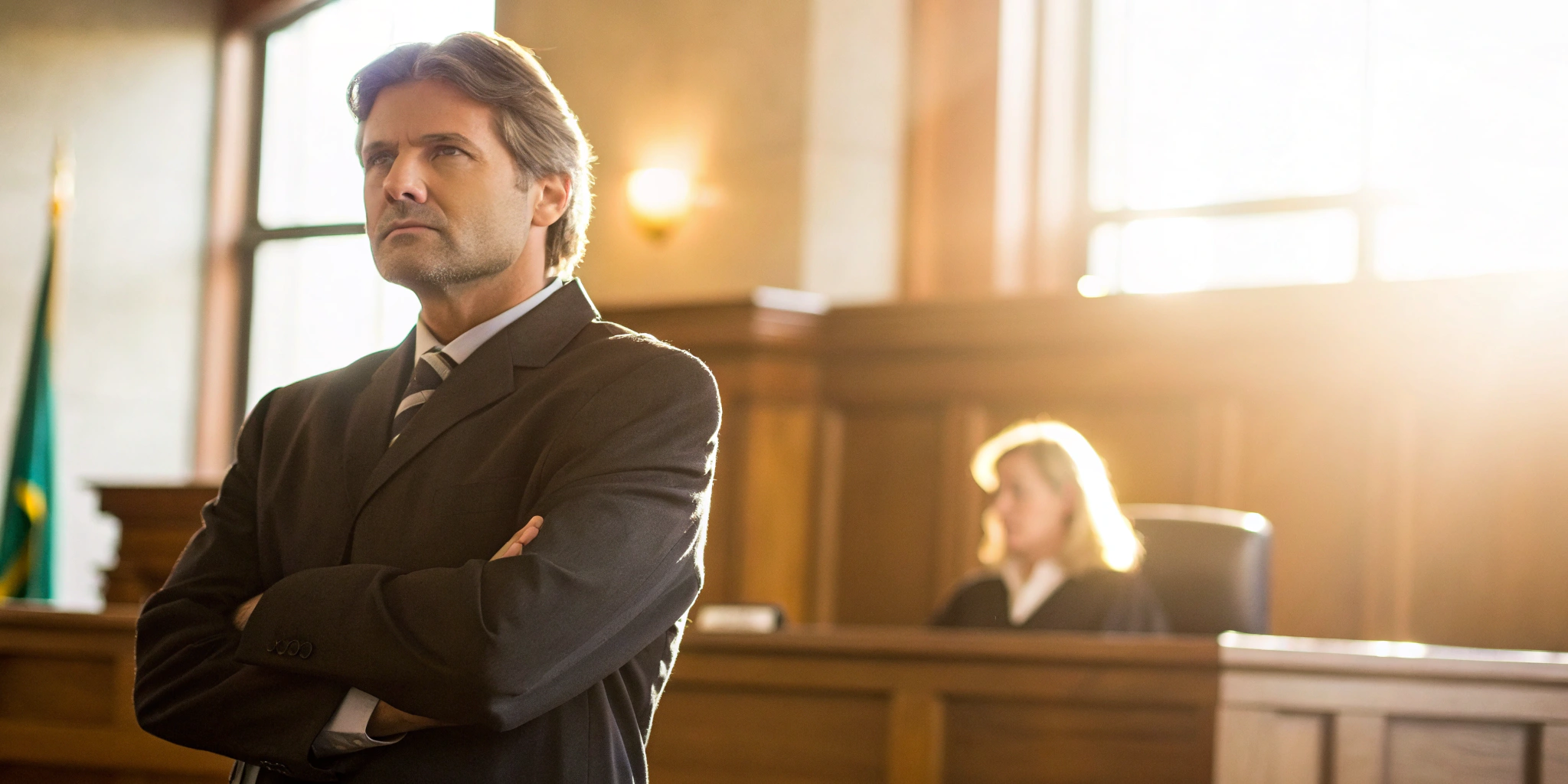A truck collision attorney ready to fight for a client's case in the courtroom.