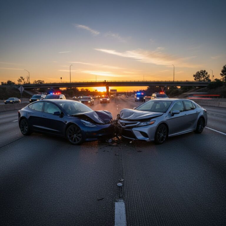 Car accident on California highway - variation 2