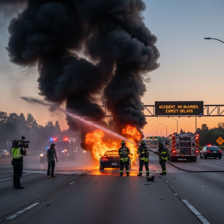 fire-crash accident on California - variation 2