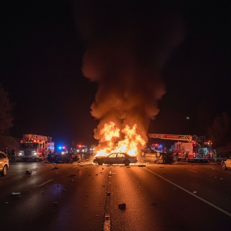 fire-crash accident on California - variation 4
