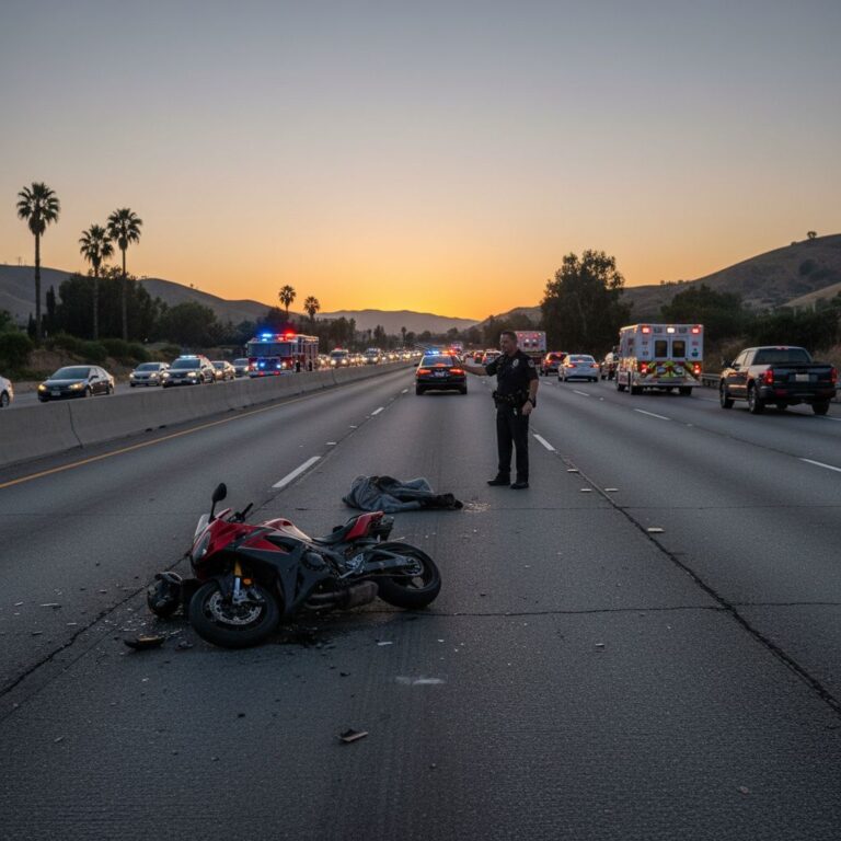 motorcycle accident on California - variation 2