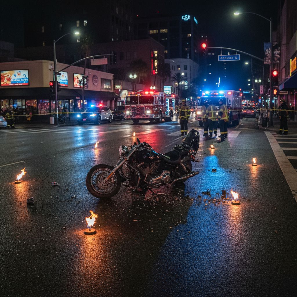 motorcycle accident on California - variation 3