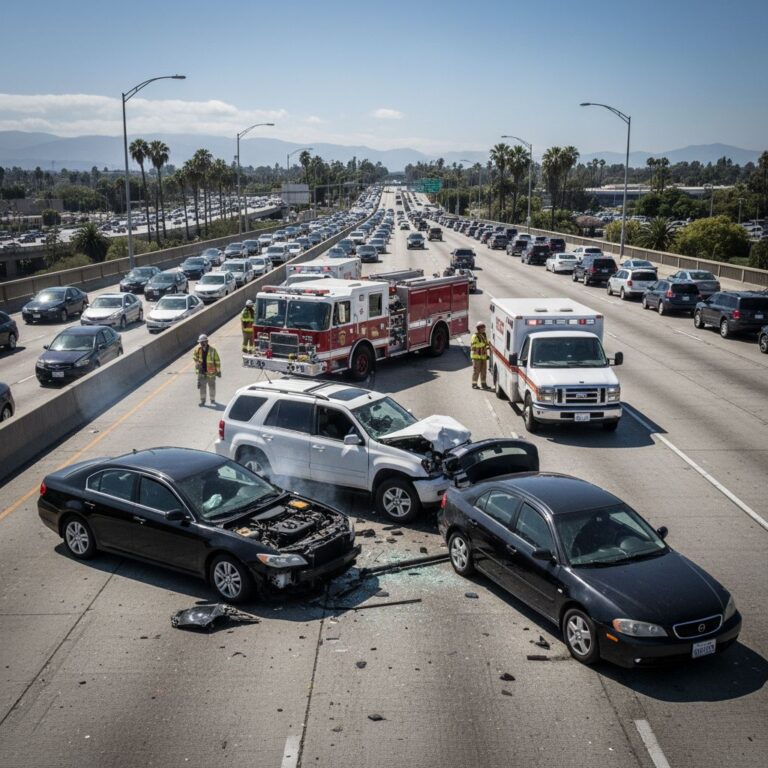 multi-vehicle accident on California - variation 4