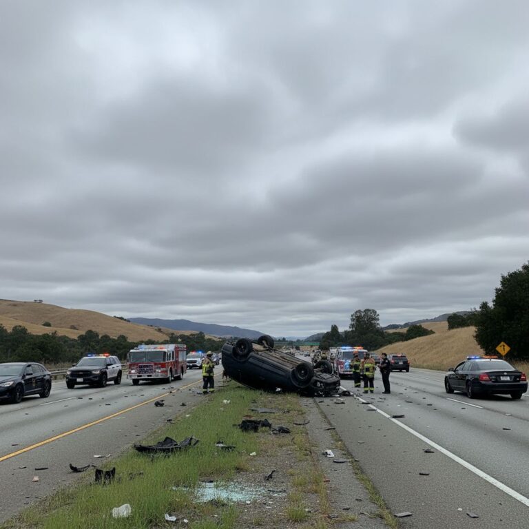 rollover accident on California - variation 2