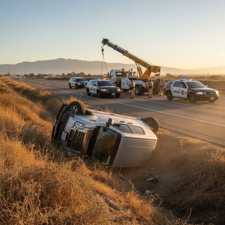 rollover accident on California - variation 3