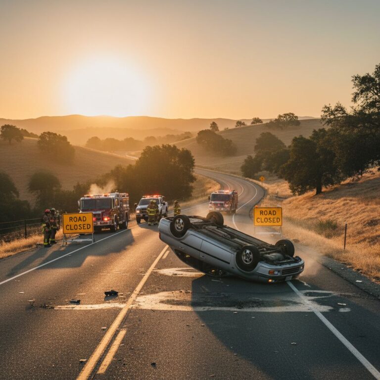 rollover accident on California - variation 4